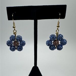 Periwinkle Crystal Floral Earrings